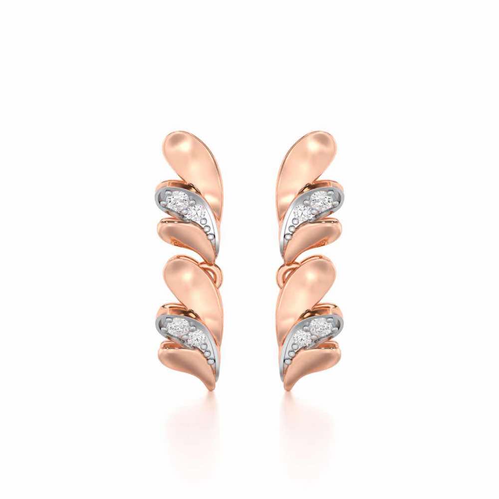 Princess Veil Silver Earrings - Rose Gold - Image 1