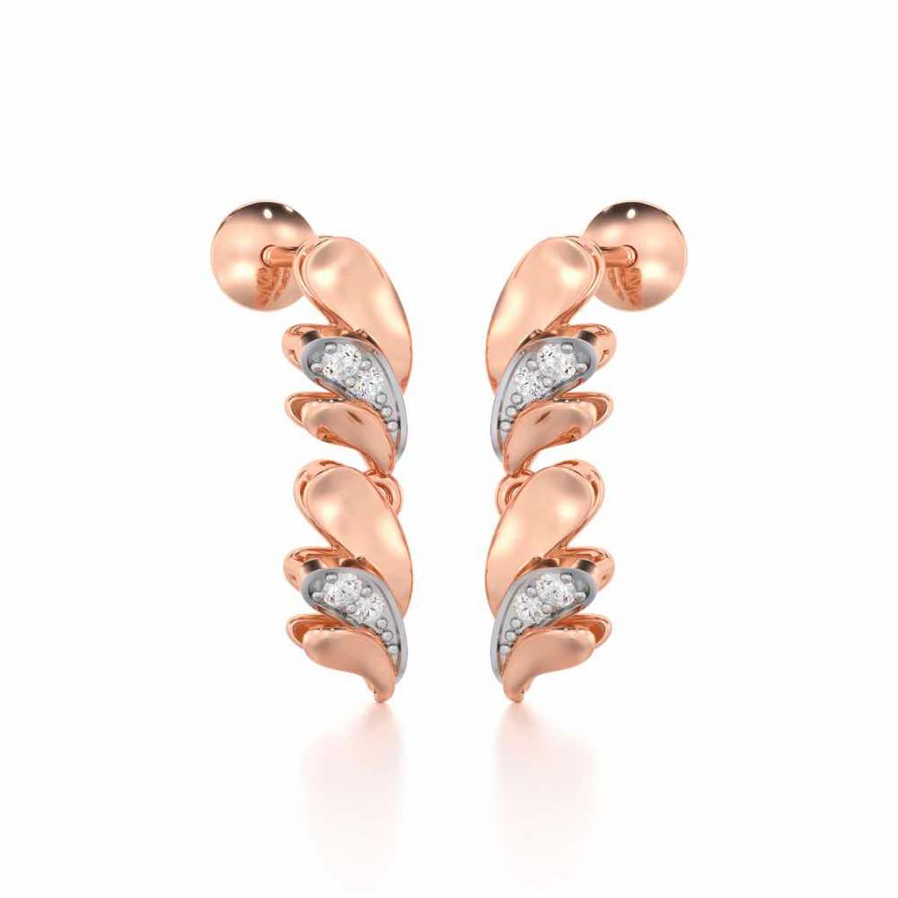 Princess Veil Silver Earrings - Rose Gold - Image 2
