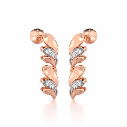 Princess Veil Silver Earrings - Rose Gold - Image 2