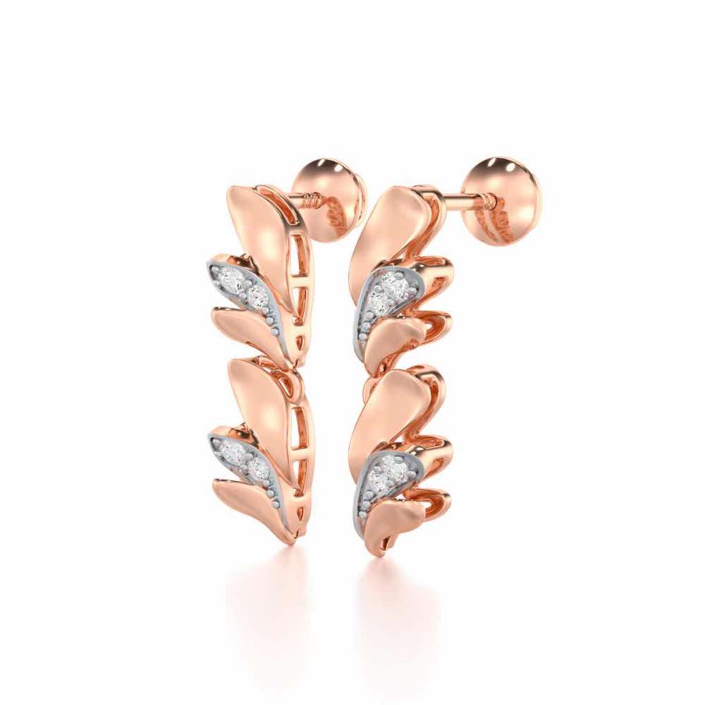 Princess Veil Silver Earrings - Rose Gold - Image 3
