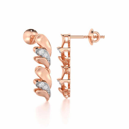 Princess Veil Silver Earrings - Rose Gold - Image 4