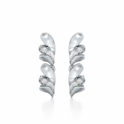 Princess Veil Silver Earrings - White Gold - Image 1