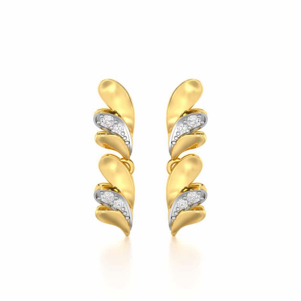 Princess Veil Silver Earrings - Yellow Gold - Image 1