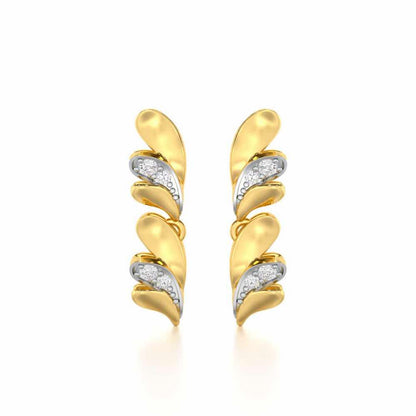 Princess Veil Silver Earrings - Yellow Gold - Image 1
