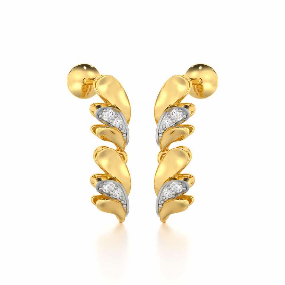 Princess Veil Silver Earrings - Yellow Gold - Image 2