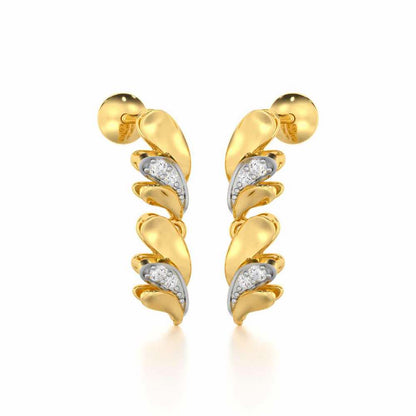 Princess Veil Silver Earrings - Yellow Gold - Image 2
