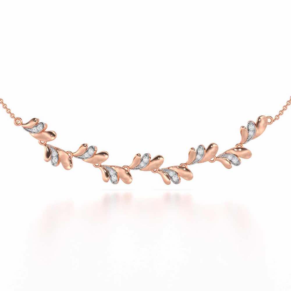 Princess Veil Silver Necklace - Rose Gold - Image 1