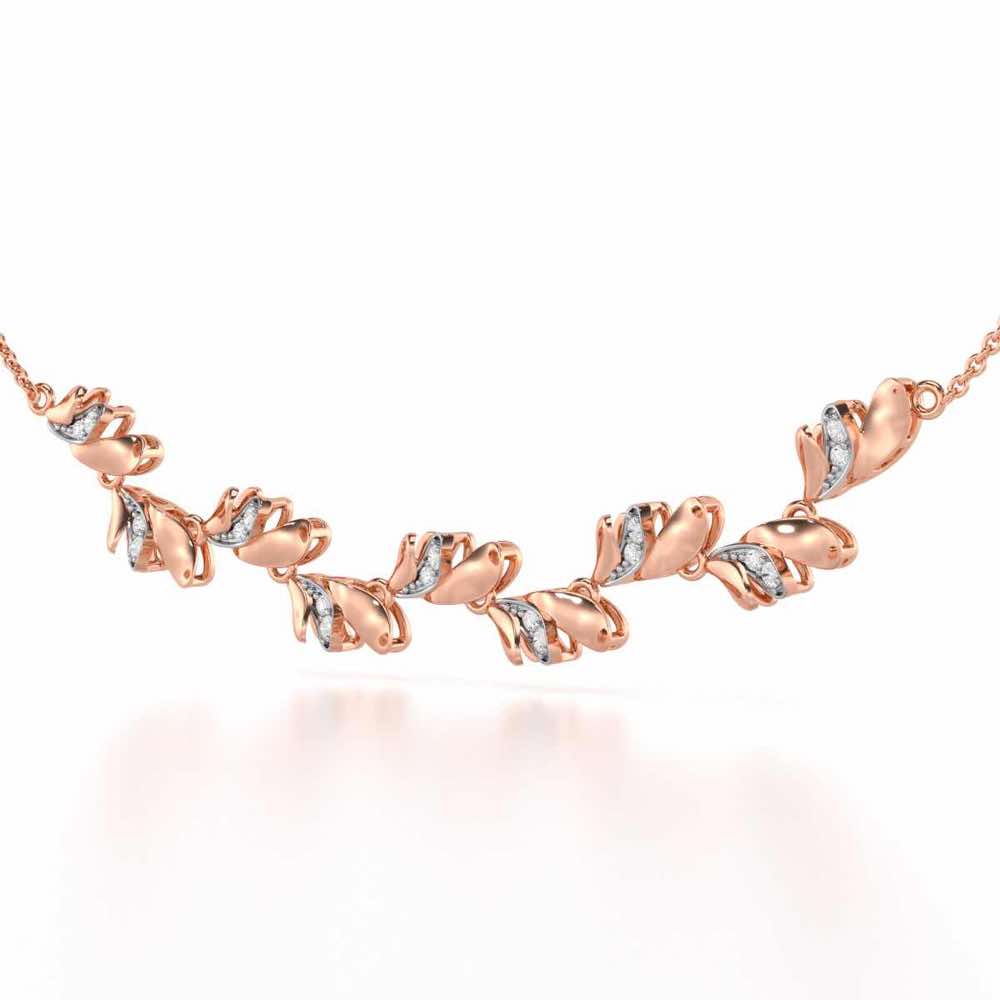 Princess Veil Silver Necklace - Rose Gold - Image 3