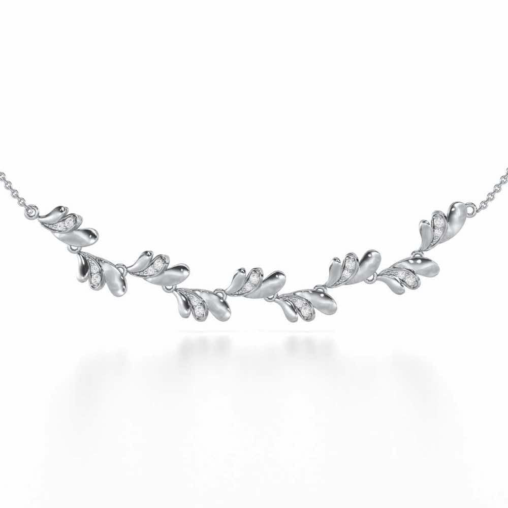 Princess Veil Silver Necklace - White Gold - Image 1