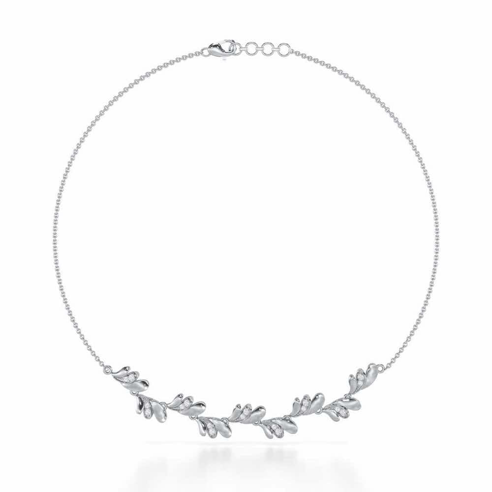 Princess Veil Silver Necklace - White Gold - Image 2