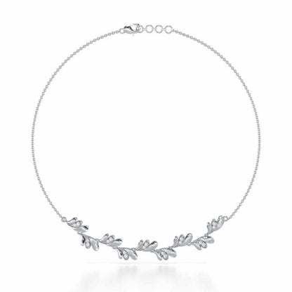 Princess Veil Silver Necklace - White Gold - Image 2