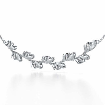 Princess Veil Silver Necklace - White Gold - Image 3