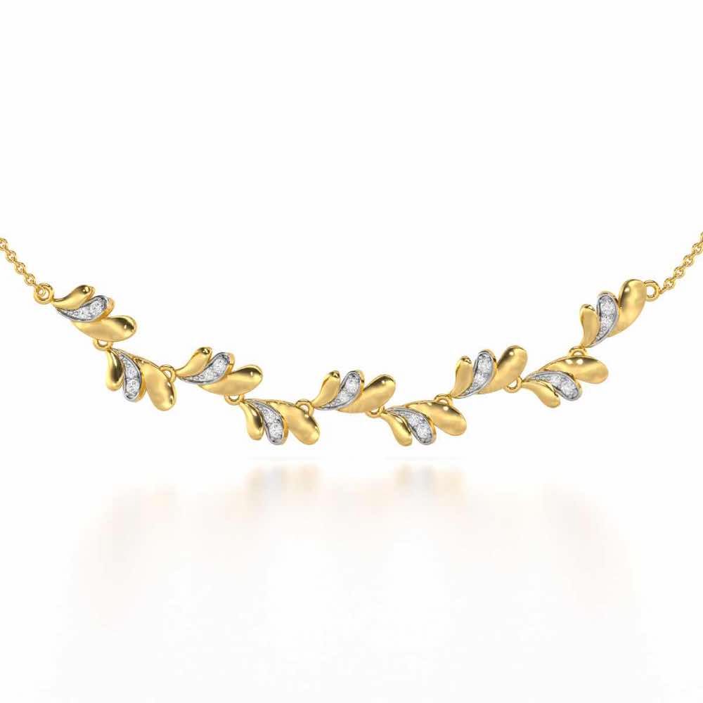 Princess Veil Silver Necklace - Yellow Gold - Image 1