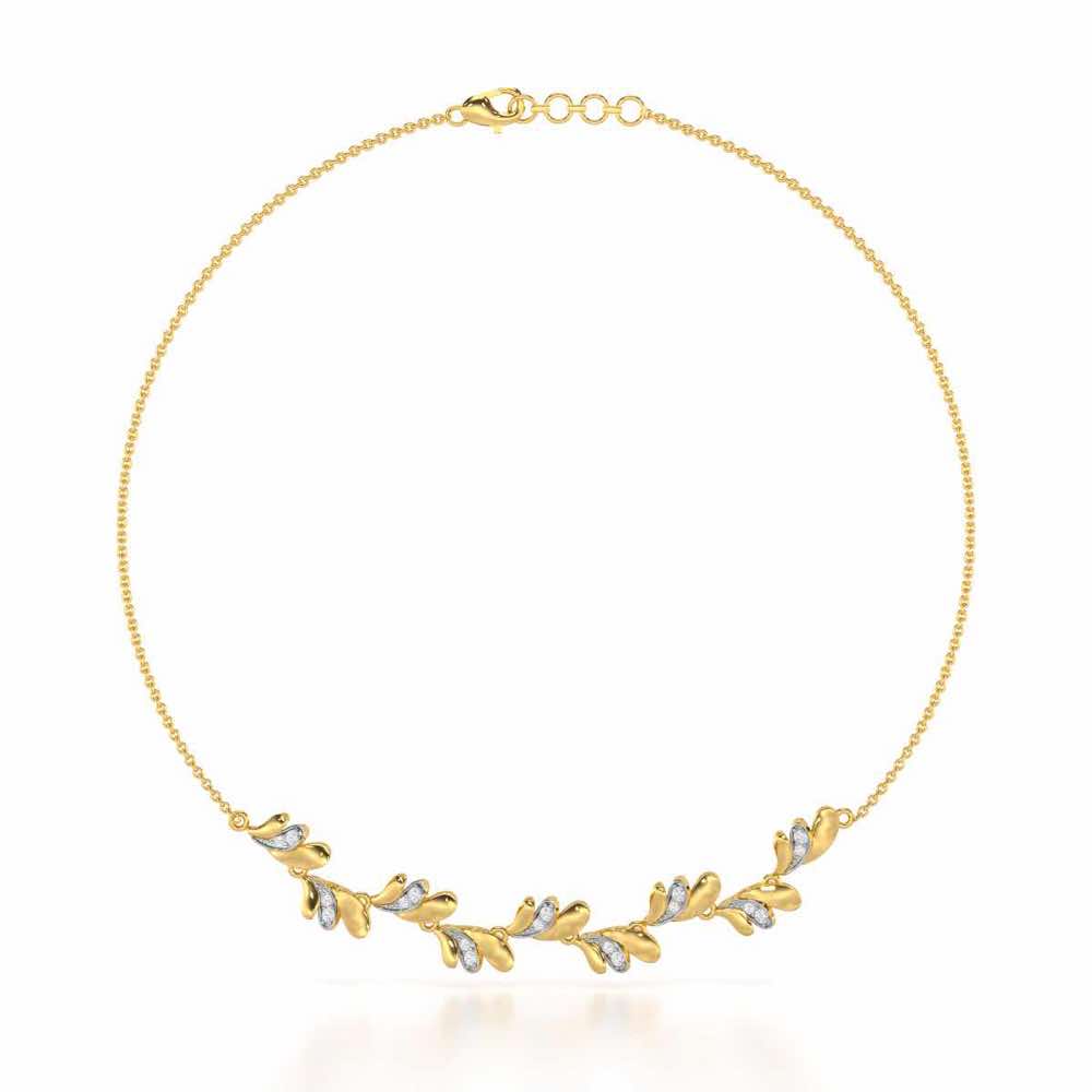 Princess Veil Silver Necklace - Yellow Gold - Image 2
