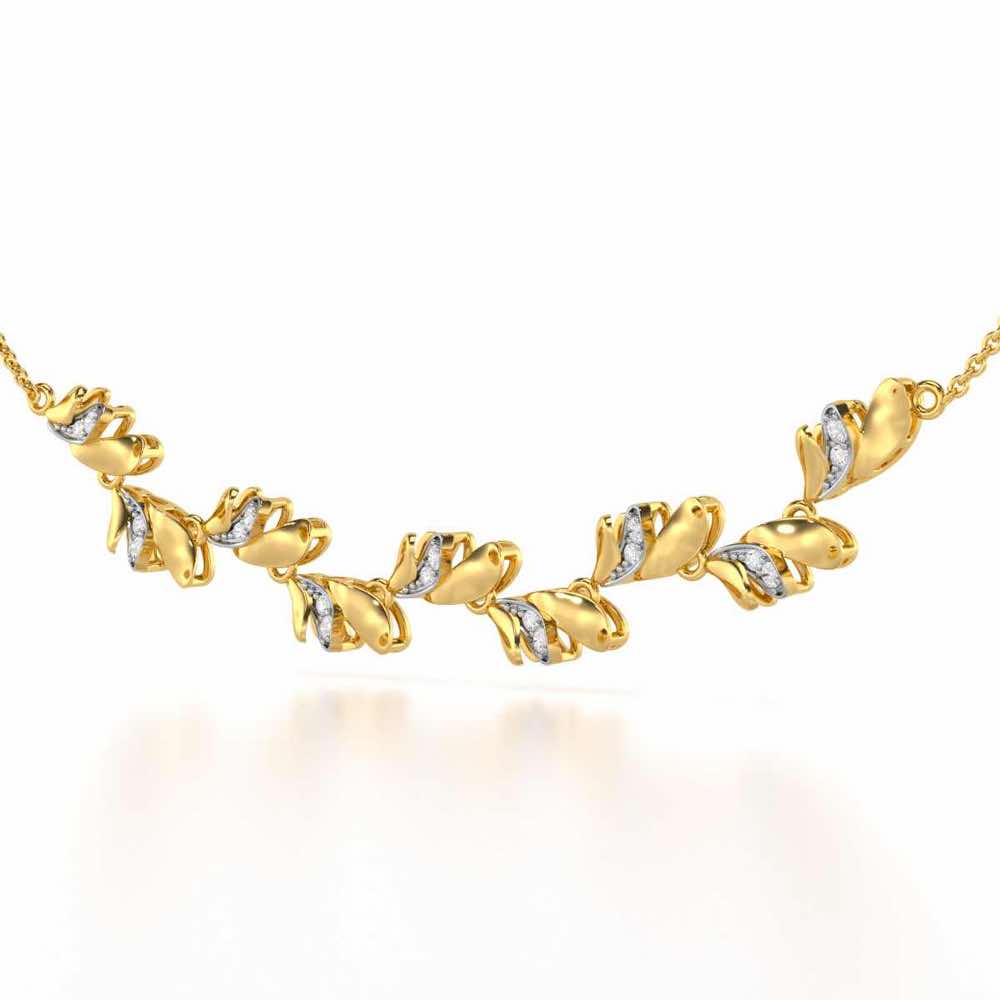 Princess Veil Silver Necklace - Yellow Gold - Image 3