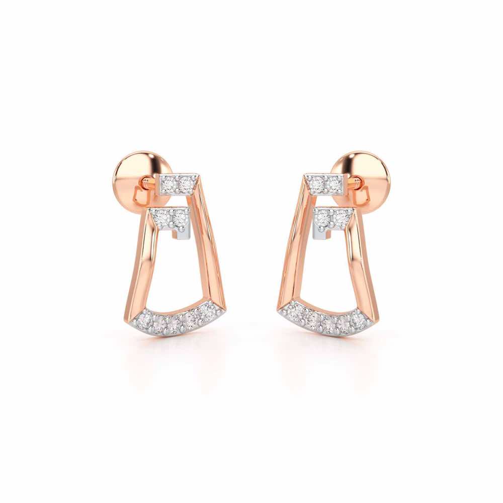 Prism Shine Silver Earrings - Rose Gold - Image 1