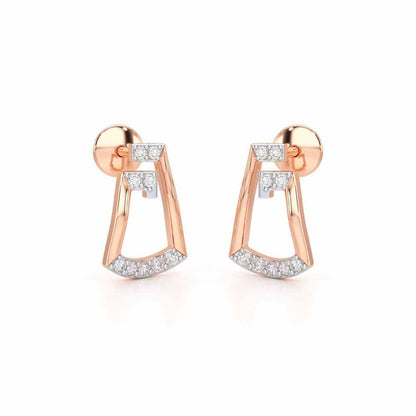 Prism Shine Silver Earrings - Rose Gold - Image 1