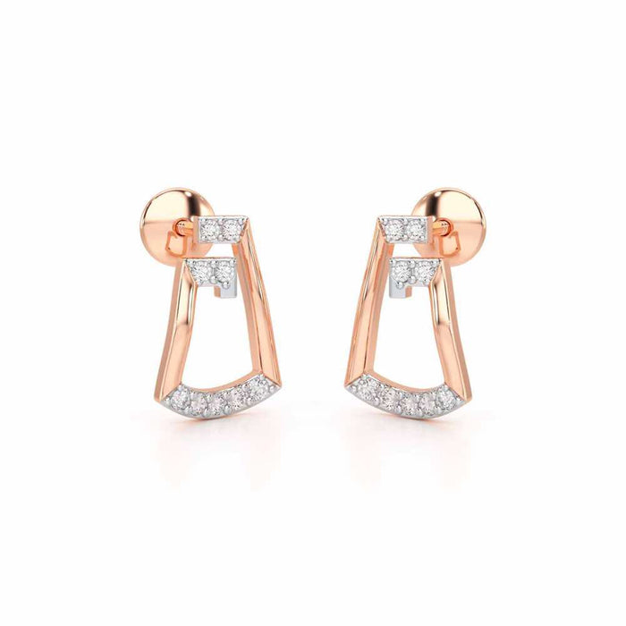 Prism Shine Silver Earrings - Rose Gold - Image 1