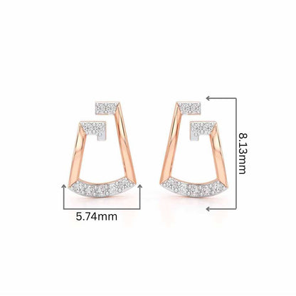 Prism Shine Silver Earrings - Rose Gold - Image 2