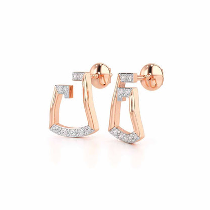 Prism Shine Silver Earrings - Rose Gold - Image 3