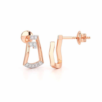 Prism Shine Silver Earrings - Rose Gold - Image 4