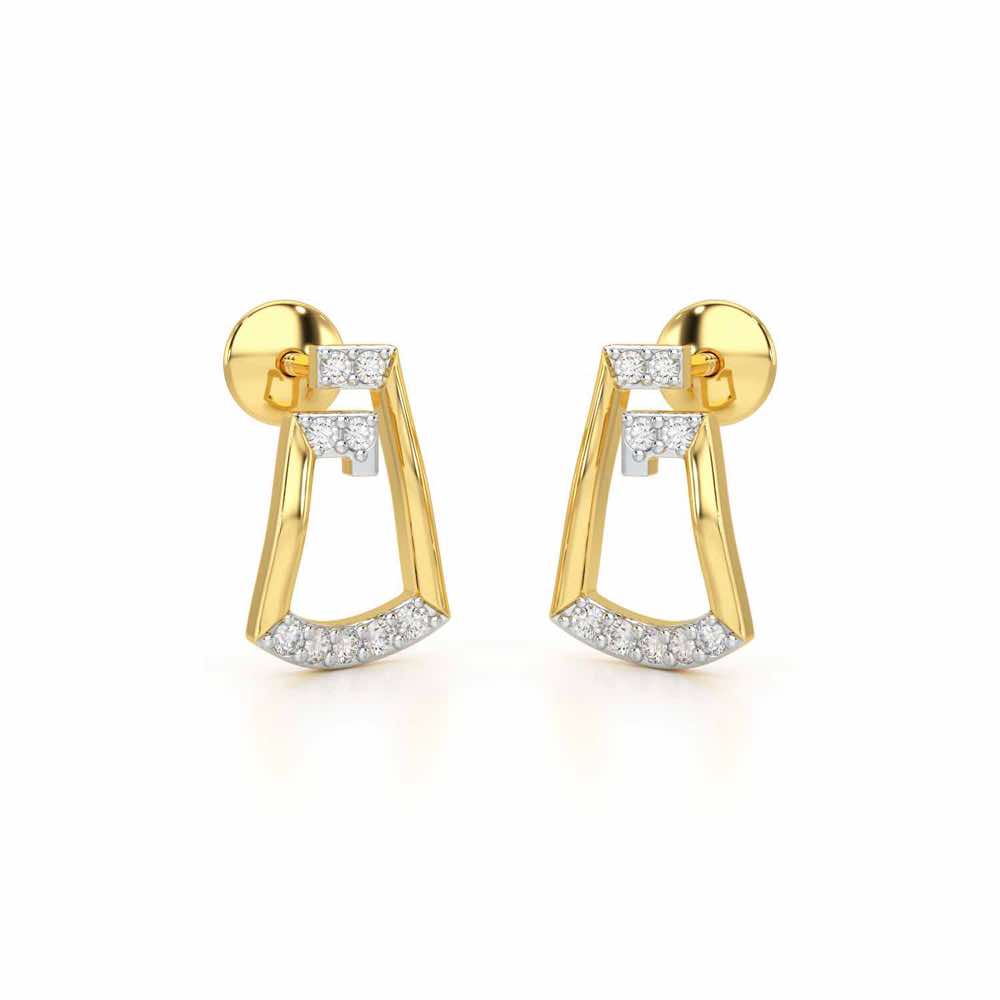 Prism Shine Silver Earrings - Yellow Gold - Image 1