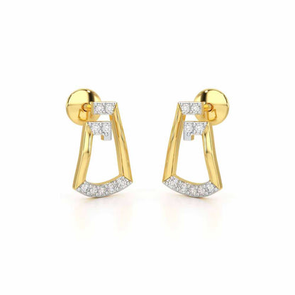 Prism Shine Silver Earrings - Yellow Gold - Image 1