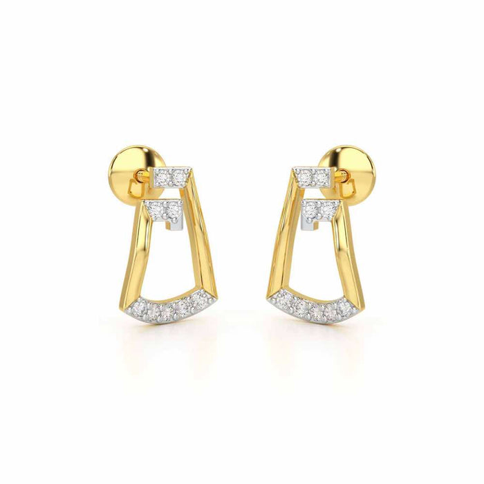 Prism Shine Silver Earrings - Yellow Gold - Image 1
