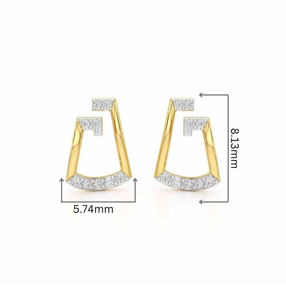 Prism Shine Silver Earrings - Yellow Gold - Image 2