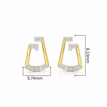 Prism Shine Silver Earrings - Yellow Gold - Image 2