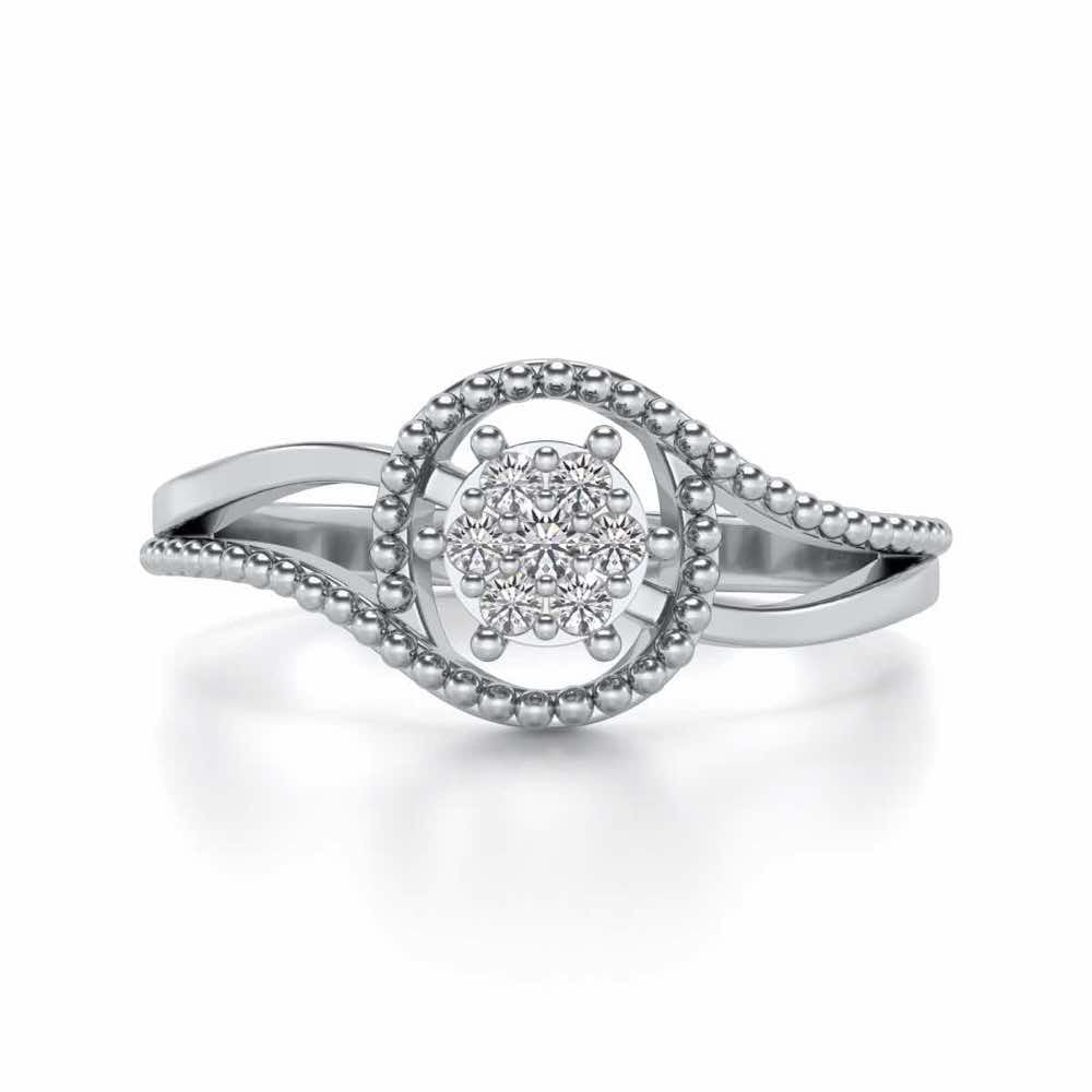 Prisma Silver Ring - White Gold - Image 4