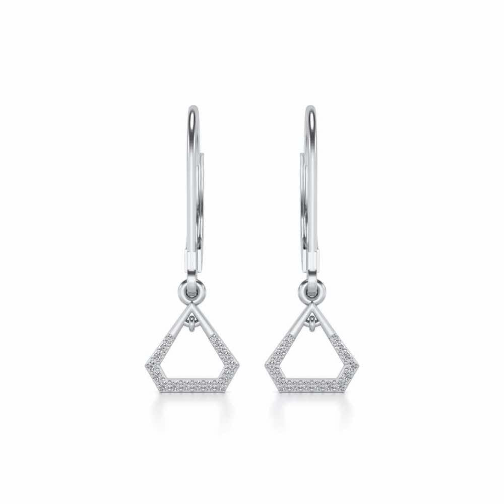 Prismatic Earrings Drops - White Gold - Image 1