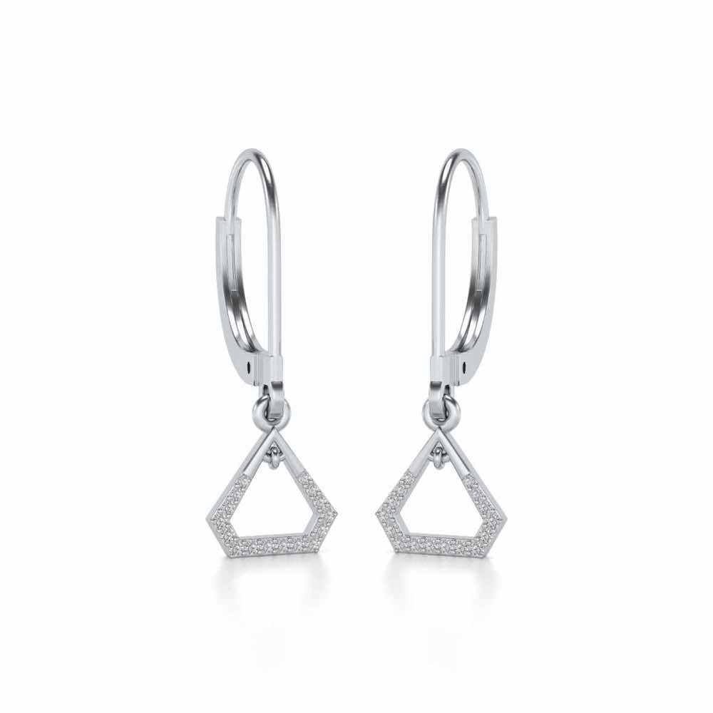 Prismatic Earrings Drops - White Gold - Image 2