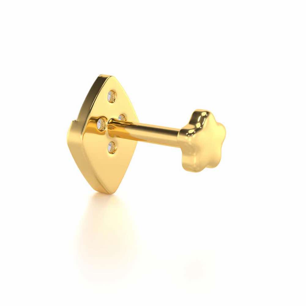 Pristine Silver Nosepin - Yellow Gold - Image 4