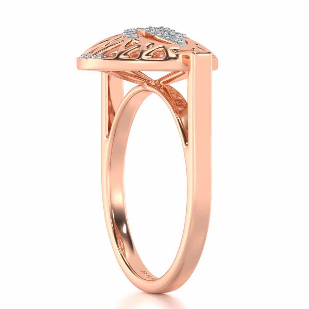 Pristine Snow Silver Ring - Rose Gold - Image 3