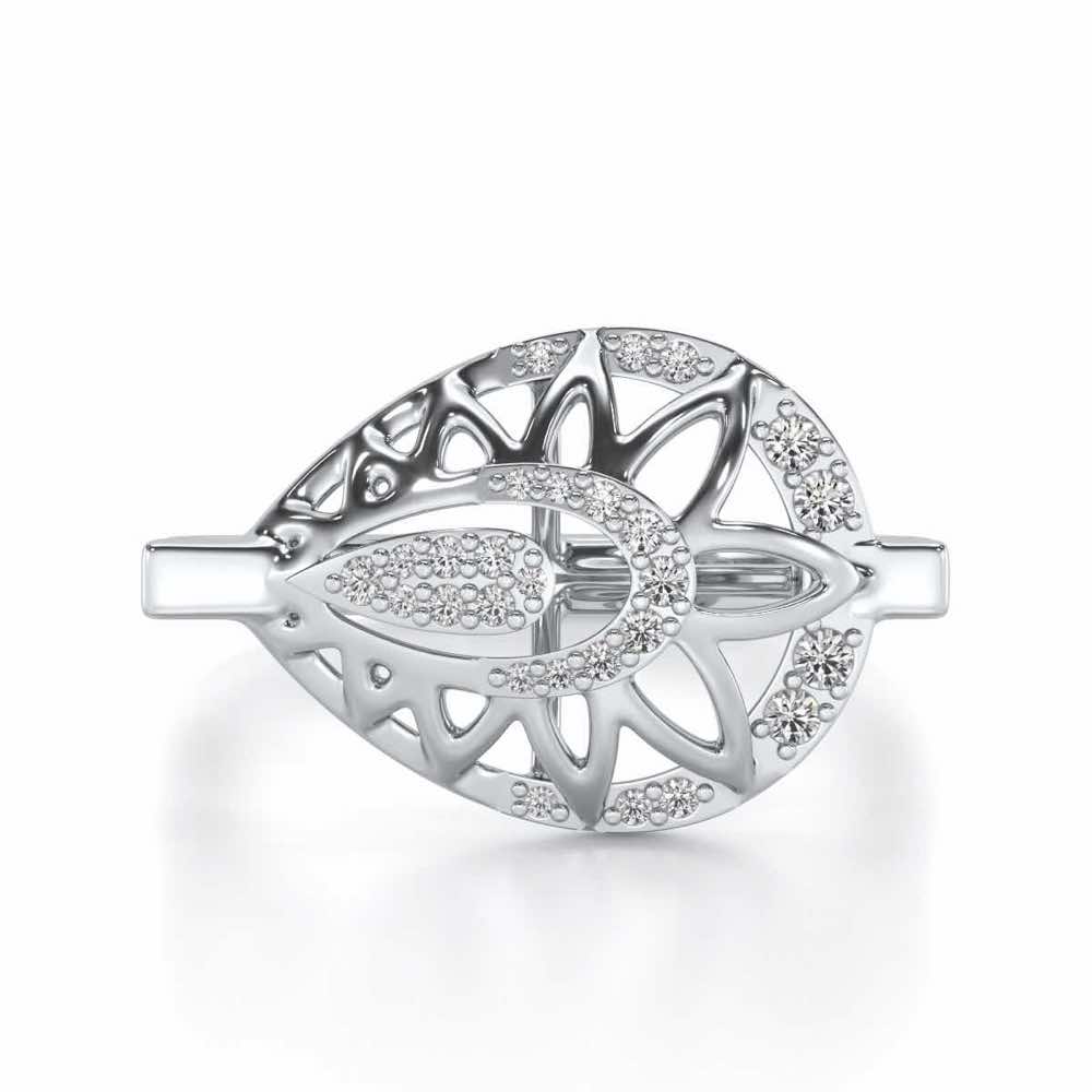 Pristine Snow Silver Ring - White Gold - Image 4
