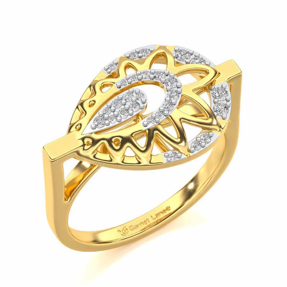 Pristine Snow Silver Ring - Yellow Gold - Image 1