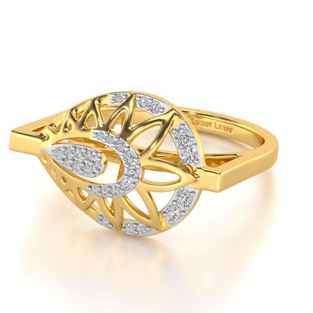 Pristine Snow Silver Ring - Yellow Gold - Image 2