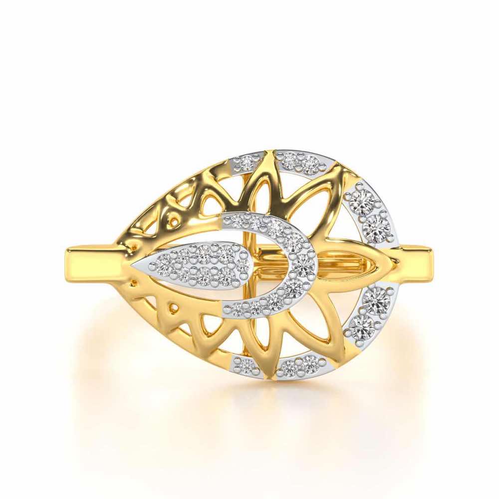 Pristine Snow Silver Ring - Yellow Gold - Image 4