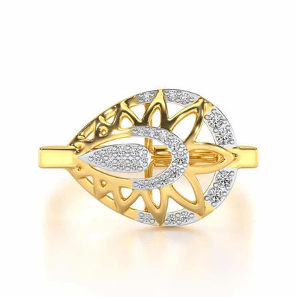 Pristine Snow Silver Ring - Yellow Gold - Image 4