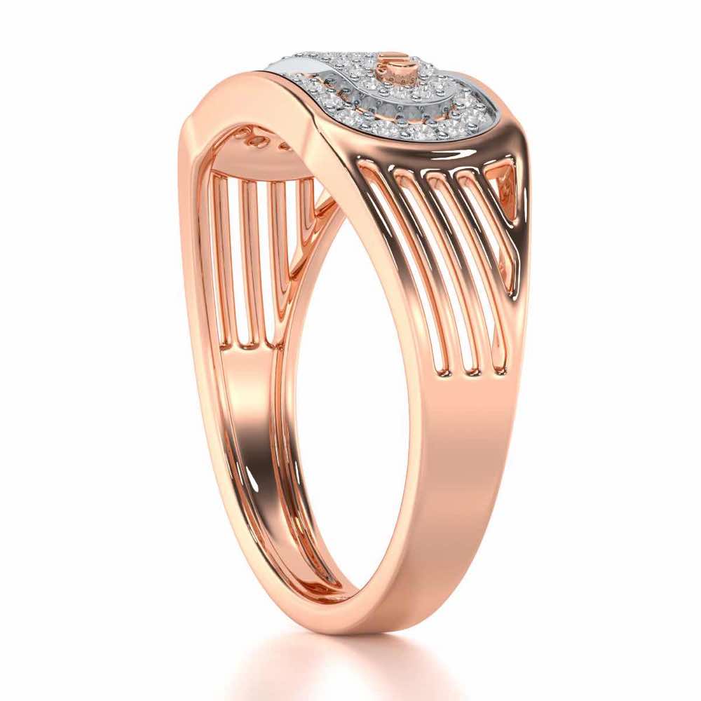Pritish Silver Ring For Men - Rose Gold - Image 3