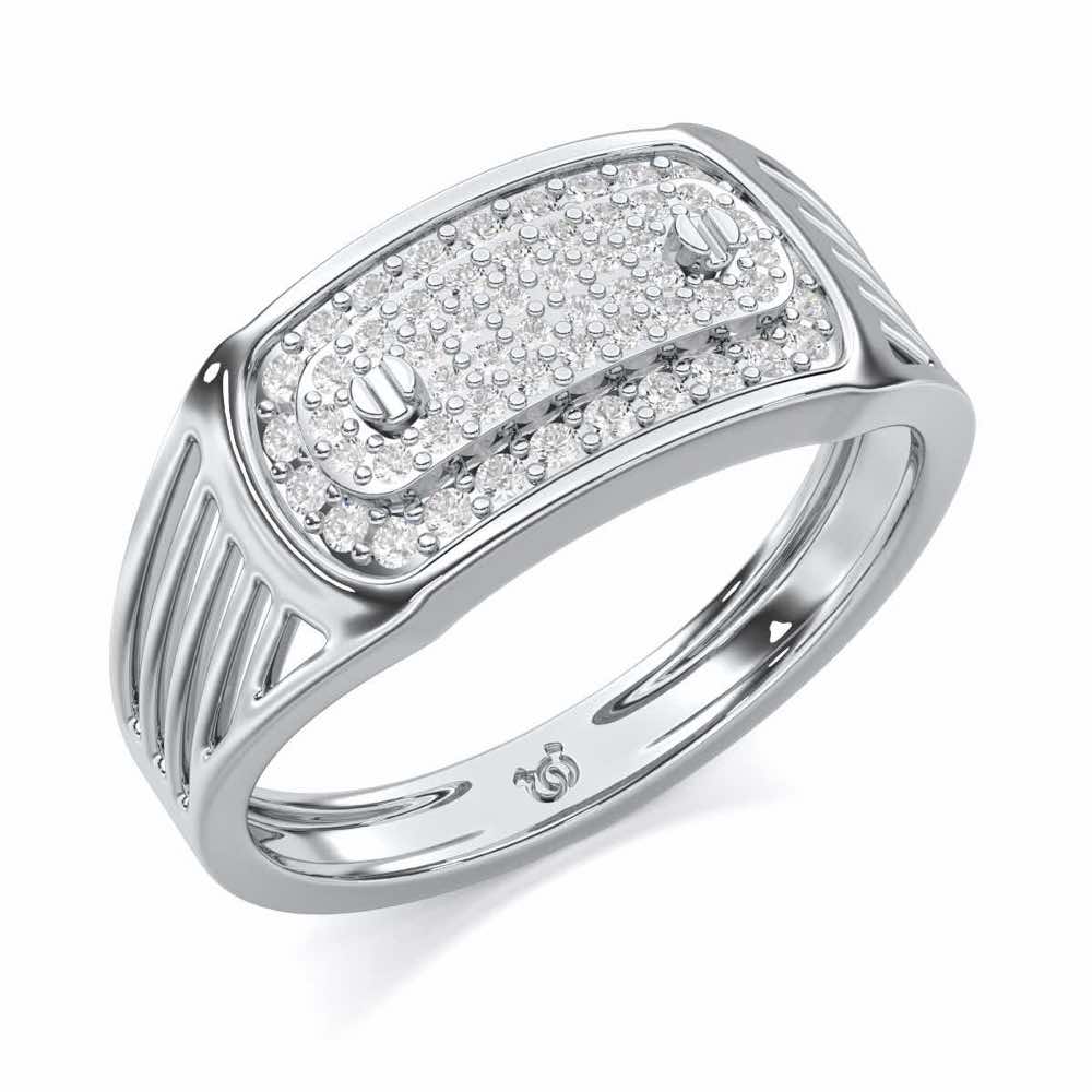 Pritish Silver Ring For Men - White Gold - Image 1