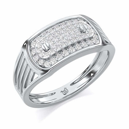 Pritish Silver Ring For Men - White Gold - Image 1