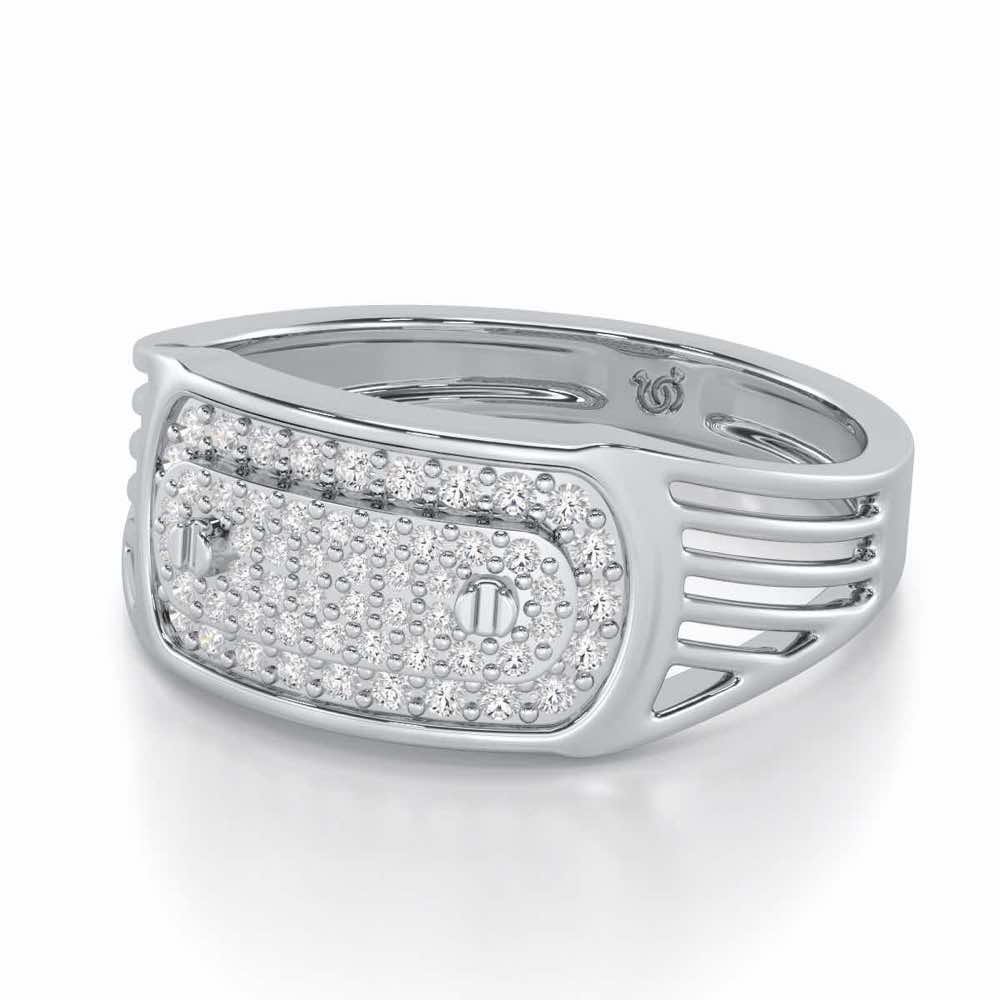 Pritish Silver Ring For Men - White Gold - Image 2