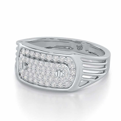 Pritish Silver Ring For Men - White Gold - Image 2