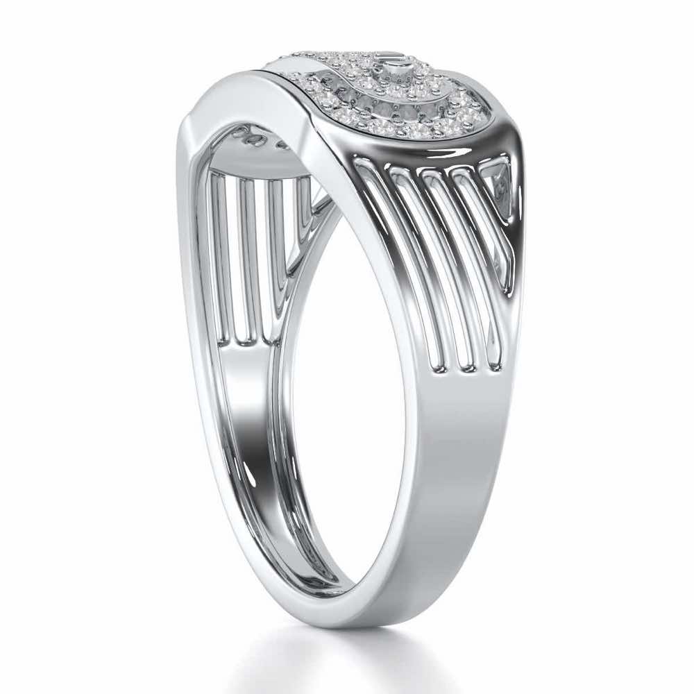 Pritish Silver Ring For Men - White Gold - Image 3