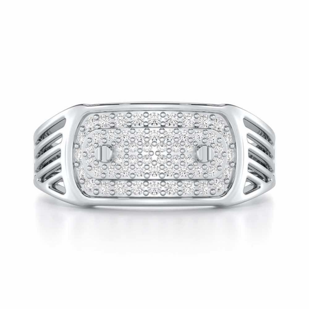 Pritish Silver Ring For Men - White Gold - Image 4