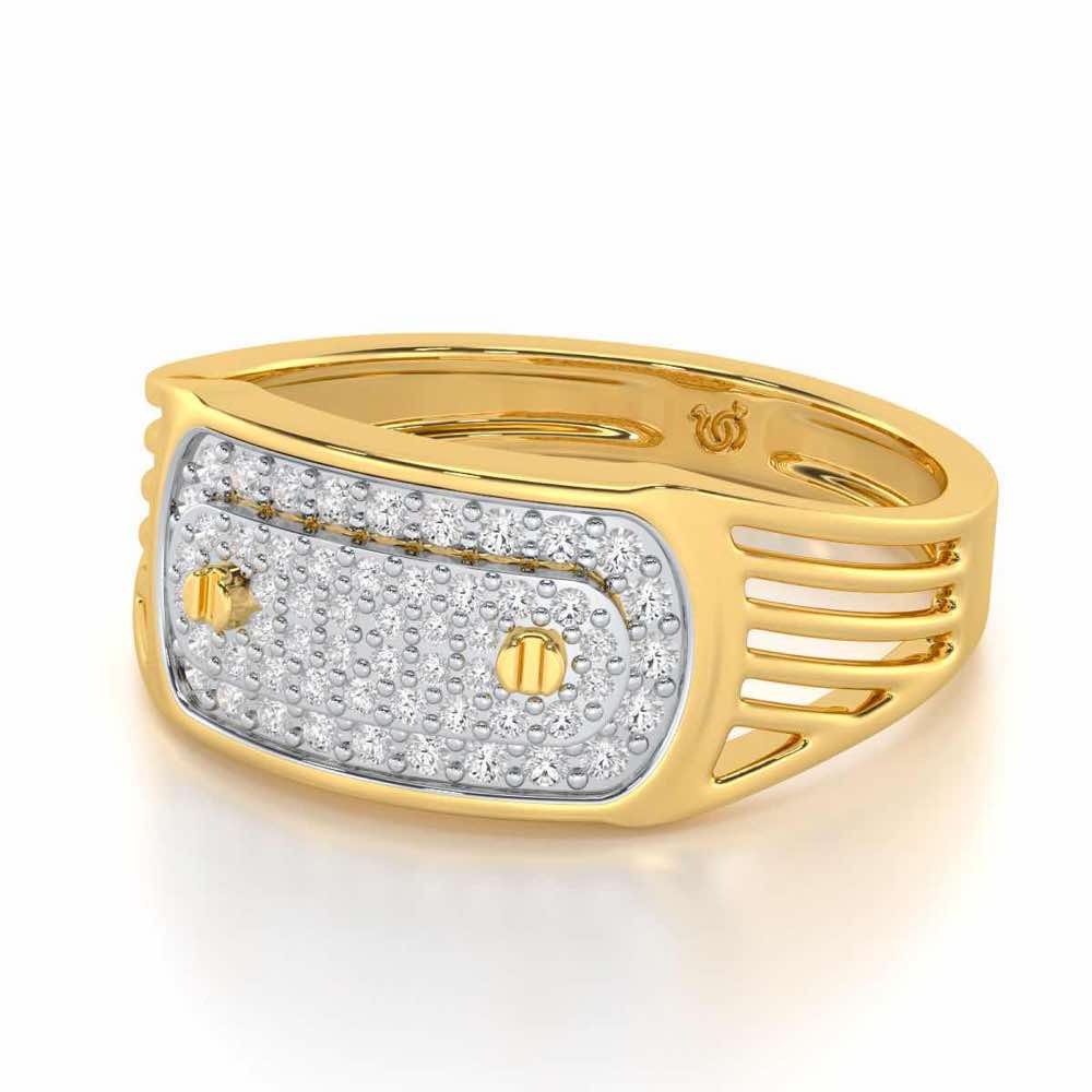 Pritish Silver Ring For Men - Yellow Gold - Image 2
