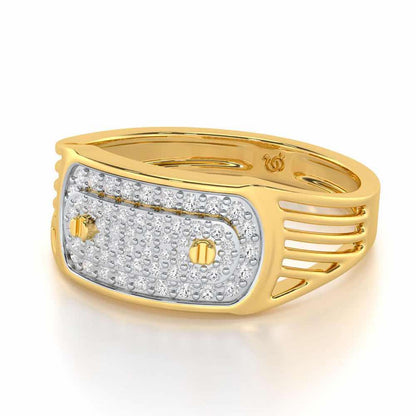 Pritish Silver Ring For Men - Yellow Gold - Image 2