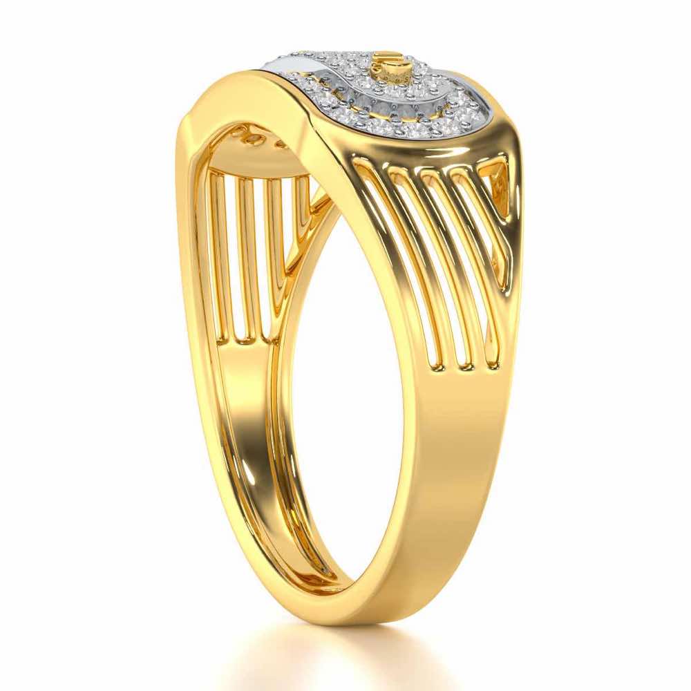 Pritish Silver Ring For Men - Yellow Gold - Image 3